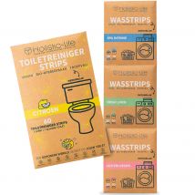 Proefpakket Wasstrips & Toiletreiniger Strips  - 3x20 Wasbeurten + 60 WC Reiniger Vellen