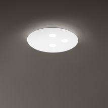 Plafoniera Contemporanea Random Alluminio Bianco Acrilico Led 27+21W 3000K