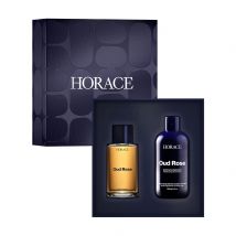 Horace | Coffret Cadeau Parfum Oud Rose et Gel Douche | Eau de Parfum 100ml et Gel Douche 250 ml pour Homme | Idée cadeau Noël pour Lui