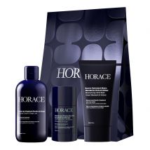 Horace Trio Cadeau Corps | Coffret Soin pour Homme | Déodorant 12H, Gel Douche & Baume Mains | Choix de Parfum | 3 Produits