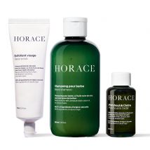 The Soft Beard Trio | Beard Care bundle for Men | For a clean, soft and disciplined beard | Beard Oil + Bear Shampoo + Gentle Face scrub | Horace
