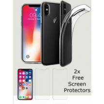 iPhone X XS Case Shock Proof Crystal Clear Cover + 2 Free Screen Protectors