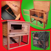 3FT RABBIT HUTCH / GUINEA PIG RUN / DELUXE PET HUTCHES / FERRET CAGE PETS HOUSE 