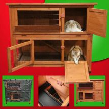 4FT RABBIT HUTCH / GUINEA PIG RUN / DELUXE PET HUTCHES / FERRET CAGE PETS HOUSE 