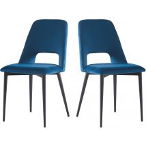 Set di 2 sedie in velluto "Fedora" - Blu scuro