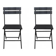 Set di 2 sedie da giardino pieghevoli in plastica &quot;Tenerife&quot; - Grigio antracite
