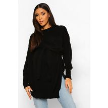 Maternité - Pull De Grossesse Fendu À Nouer - Noir - S, Noir