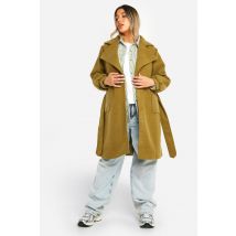 Maternité - Manteau De Grossesse Portefeuille À Poches - Vert Kaki - 44, Vert Kaki