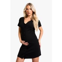 Maternité - Chemise De Nuit Boutonnée Sur Le Devant - Noir - 38, Noir
