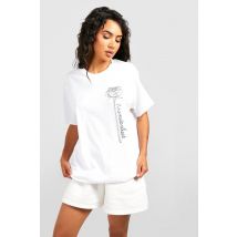 T-Shirt Imprimé Rose - Blanc - M, Blanc