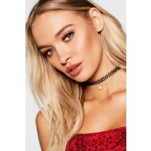 Collier Ras-Du-Cou Strassé - Noir - One Size, Noir
