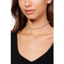 Collier Ras-De-Cou À Strass - Gris Argent - Taille Unique, Gris Argent