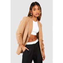 Blazer À Manches Volantées - Marron Camel - L, Marron Camel