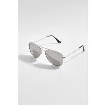 Lunettes De Soleil Aviateur - Gris - Argent - One Size, Gris - Argent