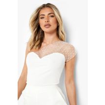 Body Asymétrique En Organza - Blanc - 40, Blanc