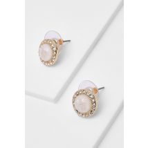 Boucles D'Oreilles Dorées À Strass - Jaune Or - One Size, Jaune Or