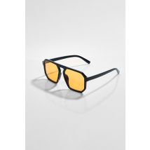 Lunettes De Soleil Aviateur Style Années 70 - Noir - One Size, Noir