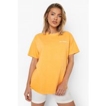 T-Shirt Oversize À Inscription - Orange - S, Orange