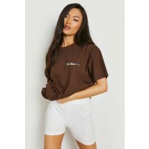 T-Shirt Oversize À Imprimé - Marron Chocolat - M, Marron Chocolat