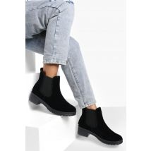 Bottines Chelsea Côtelées - Noir - 7, Noir