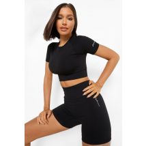 Crop Top De Sport Sans Coutures - Noir - S, Noir
