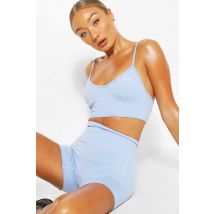 Short Cycliste Sans Coutures - Bleu Clair - S, Bleu Clair