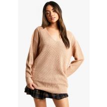 Pull Oversize En Maille Torsadée - Rose Poudré - S, Rose Poudré