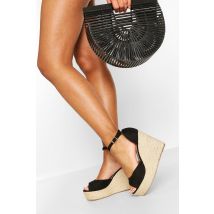 Sandales Espadrilles Compensées - Noir - 39, Noir