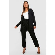 Ensemble De Tailleur Avec Blazer Ajusté Et Pantalon À Ceinture - Noir - 38, Noir