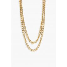 Collier Multi-Rangs À Chaîne Et Pendentif - Or - One Size, Or