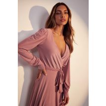 Robe Patineuse Cache-Cœur Moulante - Rose - 40, Rose