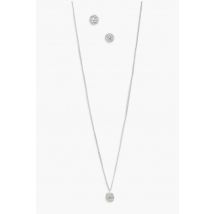 Lot De Bijoux En Argent Véritable Avec Collier Et Boucles D'Oreilles - Gris - Argent - One Size, Gris - Argent