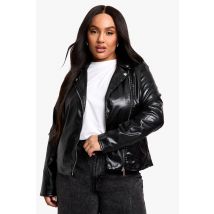 Grande Taille - Veste De Motard - Noir - 52, Noir