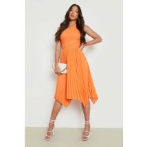 "Tall" - Robe Asymétrique Plissée - Orange - 46, Orange