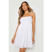 Robe Babydoll En Broderie Anglaise - Blanc - 38, Blanc