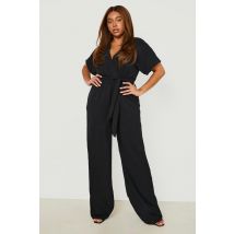 Grande Taille - Combinaison Large Ceinturée - Noir - 44, Noir