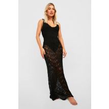 Robe De Plage En Crochet - Noir - L, Noir