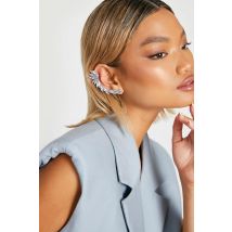Bijou D'Oreille Strassé - Gris - Argent - One Size, Gris - Argent