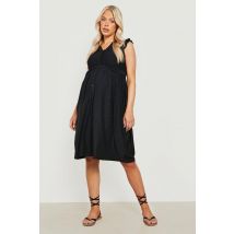 Maternité - Robe De Grossesse Boutonnée En Broderie Anglaise - Noir - 38, Noir