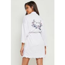 Robe De Chambre Pour La Mariée À Imprimé Bride - Blanc - 34, Blanc