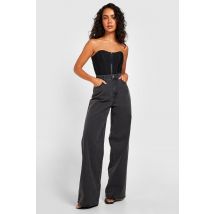 Jean Large Taille Haute - Noir - 44, Noir