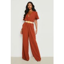 "Tall" - Ceinture À Manches Courtes Et Ceinture - Orange Rouille - 34, Orange Rouille