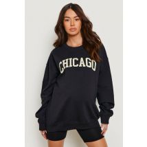 Maternité - Sweat De Grossesse Oversize À Imprimé Chicago - Noir - M, Noir