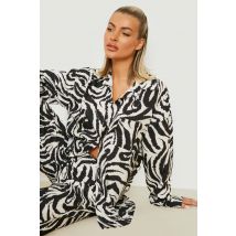Chemise Ample Zébrée - Noir - 42, Noir