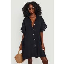 Chemise De Plage À Manches Chauve-Souris - Noir - S, Noir