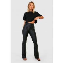 Jean Flare Enduit Taille Haute - Noir - 36, Noir