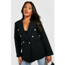 Grande Taille - Blazer Bouclé - Noir - 46, Noir