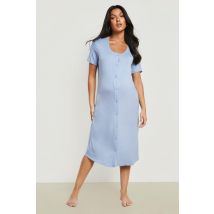 Maternité - Nuisette De Grossesse Boutonnée - Bleu - 38, Bleu