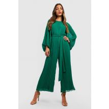 Combinaison Jupe-Culotte Plissée - Vert - 38, Vert