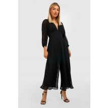 Combinaison Jupe-Culotte Plumetis À Manches Ballon - Noir - 38, Noir